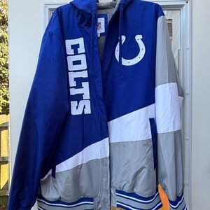 NFL Colts Jacket Blue and Grey XXL